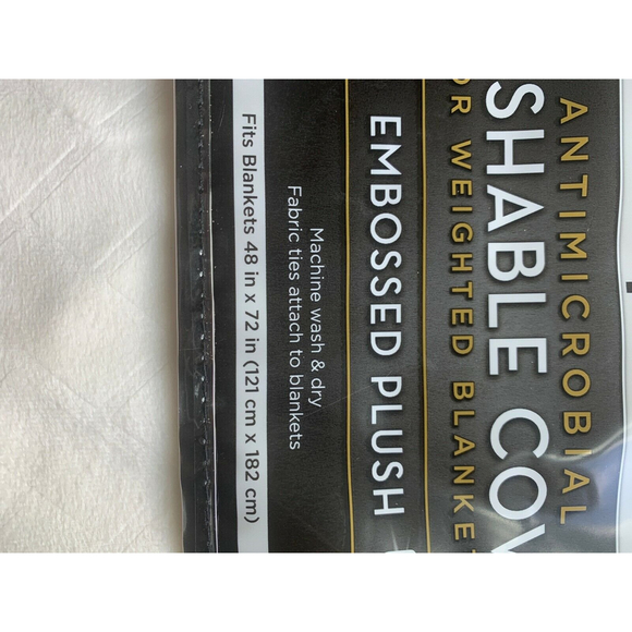 NEW - Tranquility Embossed Plush Washable COVER for Weighted Blankets - Ivory - Picture 2 of 4